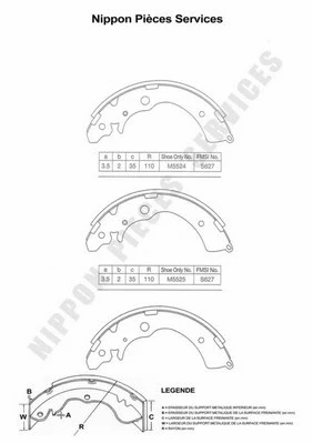 Brake Shoe Set (H350A04)