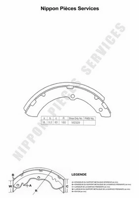 Brake Shoe Set (T350A04)