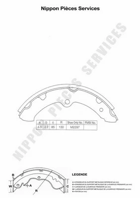 Brake Shoe Set (T350A74)