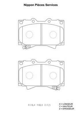 Brake Pad Set, disc brake (T360A97)