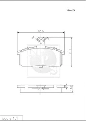 Brake Pad Set, disc brake (S360I08)