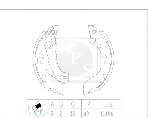Brake Shoe Set (H350I11)