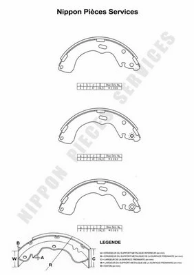 Brake Shoe Set (M350A07)