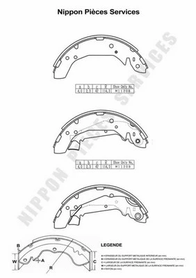 Brake Shoe Set (H350I26)