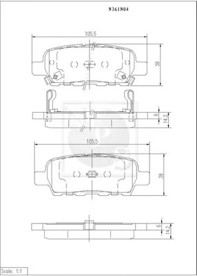 Brake Pad Set, disc brake (N361N04)