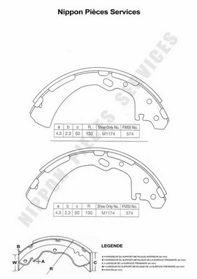 Brake Shoe Set (N350N38)