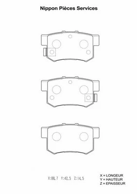 Brake Pad Set, disc brake (H361A05)