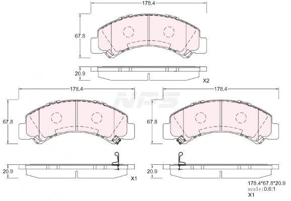 Brake Pad Set, disc brake (I361U05)