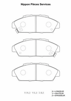 Brake Pad Set, disc brake (H360A51)