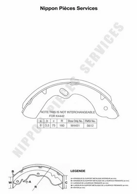 Brake Shoe Set (I350U10)