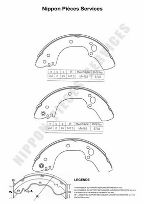 Brake Shoe Set (I350U02)