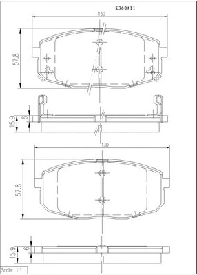 Brake Pad Set, disc brake (K360A11)