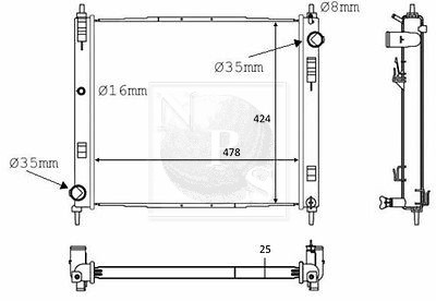 Radiator, engine cooling (N156N124)