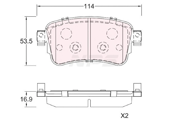 Brake Pad Set, disc brake (T361A44)