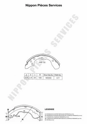 Brake Shoe Set (M350A27)