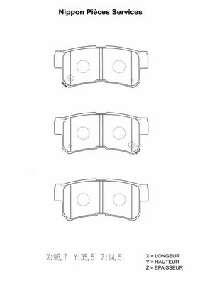 Brake Pad Set, disc brake (H361I00)