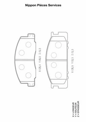 Brake Pad Set, disc brake (T360A86)