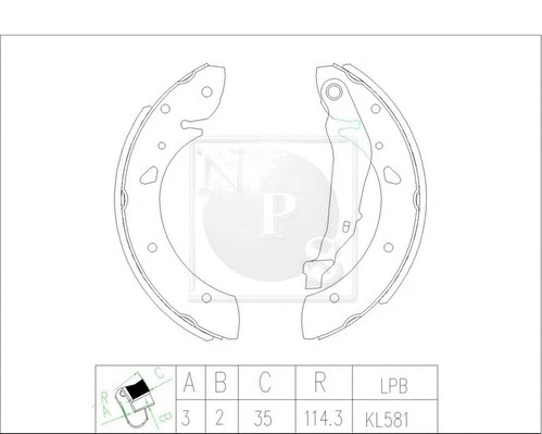 Brake Shoe Set (T350A73)