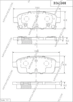 Brake Pad Set, disc brake (D361O08)