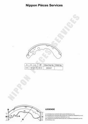 Brake Shoe Set (D350U08)
