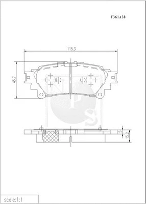 Brake Pad Set, disc brake (T361A38)