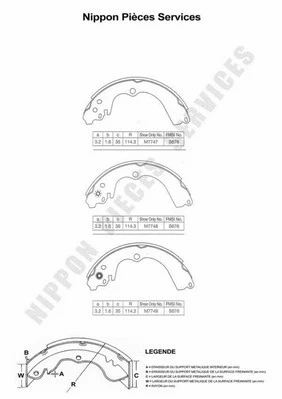 Brake Shoe Set (S350U04)