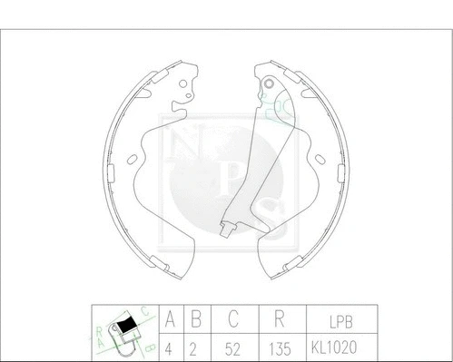 Brake Shoe Set (H350I04)