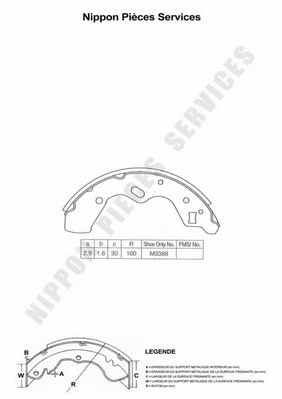 Brake Shoe Set (M350A43)