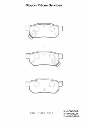 Brake Pad Set, disc brake (H361A08)