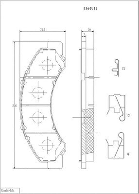 Brake Pad Set, disc brake (I360U16)