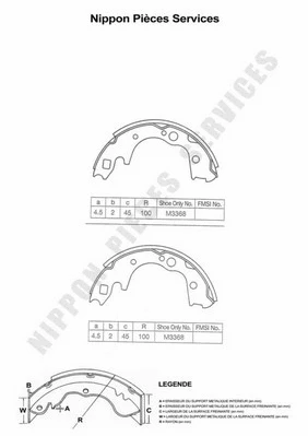 Brake Shoe Set (M350A32)