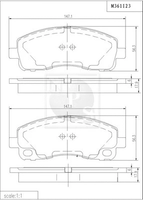 Brake Pad Set, disc brake (M361I23)