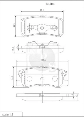 Brake Pad Set, disc brake (M361I16)