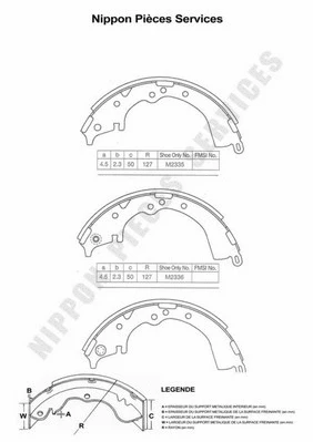 Brake Shoe Set (T350A25)