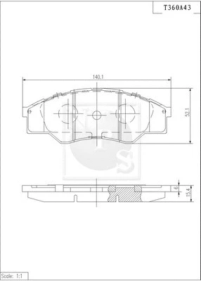 Brake Pad Set, disc brake (T360A43)