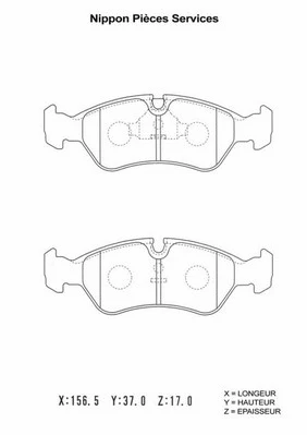 Brake Pad Set, disc brake (D360O02)