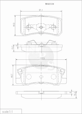 Brake Pad Set, disc brake (M361I24)