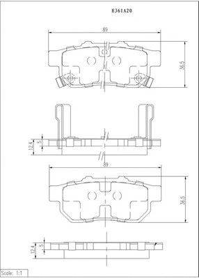 Brake Pad Set, disc brake (H361A20)