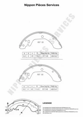 Brake Shoe Set (N350N06)