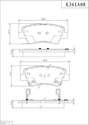 Brake Pad Set, disc brake (K361A08)
