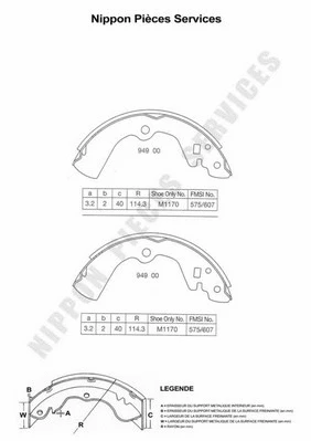 Brake Shoe Set (N350N34)