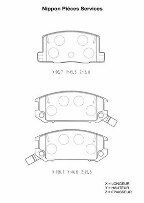 Brake Pad Set, disc brake (T361A09)