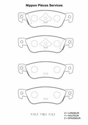Brake Pad Set, disc brake (I361U00)