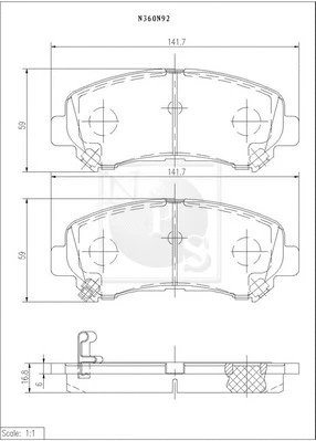 Brake Pad Set, disc brake (N360N92)