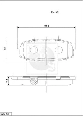 Brake Pad Set, disc brake (T361A35)