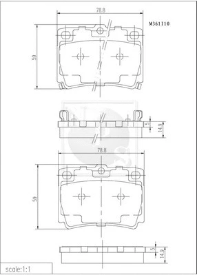 Brake Pad Set, disc brake (M361I10)