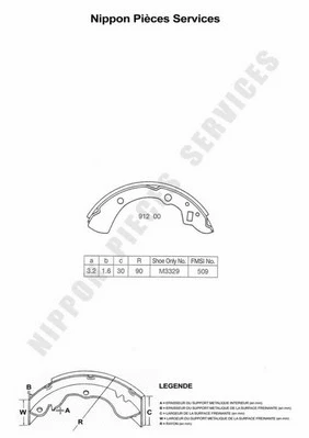 Brake Shoe Set (M350A16)