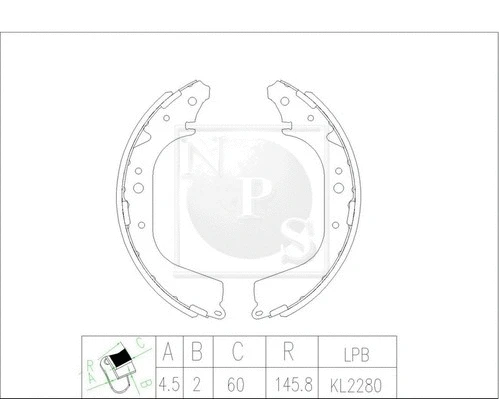 Brake Shoe Set (T350A05)