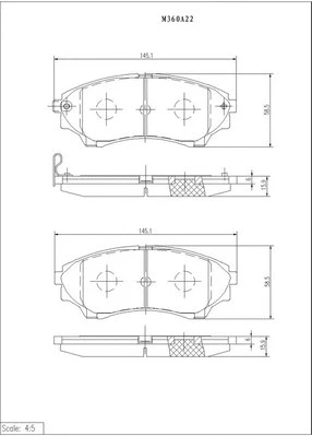 Brake Pad Set, disc brake (M360A22)