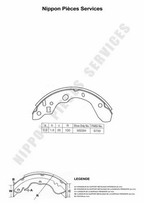 Brake Shoe Set (M350A40)